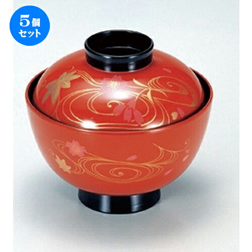 5個セット ［ＴＡ］越前椀 朱竜田川 [ 11.1 x 9.9cm (240cc) 132g ] | 汁椀 お椀 スープ 日本食 パーティ おすすめ 人気 食器 業務用 飲食店 カフェ うつわ 器 おしゃれ かわいい お洒落 ギフト プレゼント 引き出物 内祝い 結婚祝い 誕生日 贈り物 贈答品