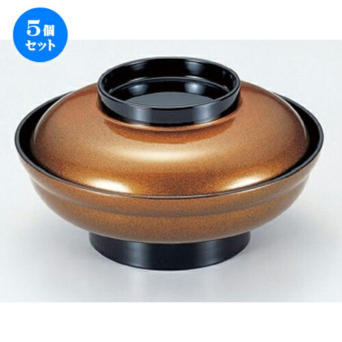 5個セット 新広輪丼 (大)金梨地つば黒 [ 19 x 10.2cm (520cc) 337g ] | お重 鰻 天丼 かつ丼 うどん そば 蕎麦 プレゼント ギフト 結婚祝い 引き出物 内祝い 開店祝い 退職祝い 贈答品 贈り物 人気 通販 おしゃれ かわいい 業務用 飲食店