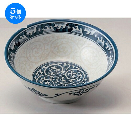 超安い品質 丼 531g 7 7cm X 18 5 波唐草6 3高台丼 ラーメン鉢 5個セット 丼ぶり 贈答品 贈り物 誕生日 引き出物 プレゼント ギフト かわいい おしゃれ 器 うつわ カフェ 飲食店 業務用 中華食器 飯店 中華 食器 おすすめ 人気