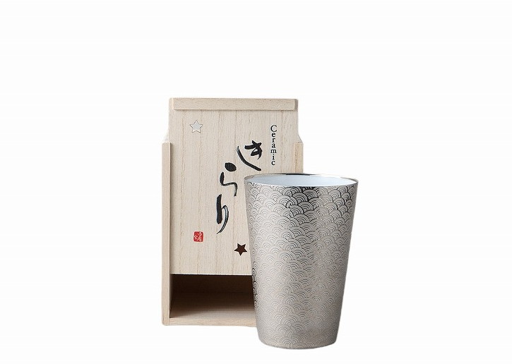 きらり　うすはりタンブラー青海波（銀） [品：タンブラー×1／8×11.6cm　] | 敬老の日 父の日 母の日 バースディ(お誕生日) 成人祝い 入学祝い 就職祝い プレゼント ギフト