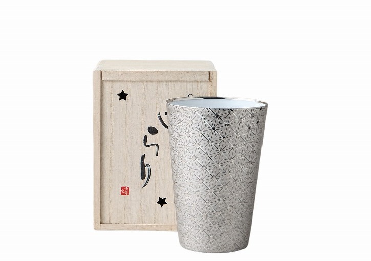 きらり　うすはりタンブラー麻の葉（銀） [品：タンブラー×1／8×11.6cm　] | 敬老の日 父の日 母の日 バースディ(お誕生日) 成人祝い 入学祝い 就職祝い プレゼント ギフト