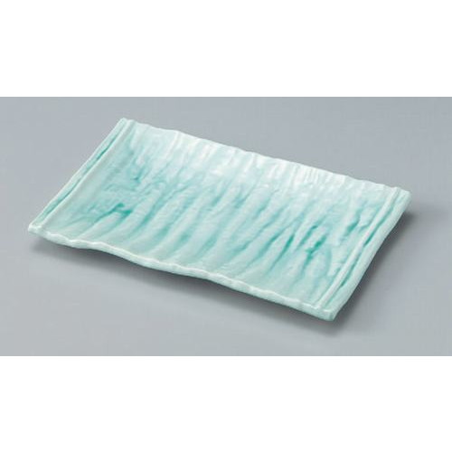 盛器 いぶし長角ﾌﾟﾚｰﾄ新青磁(中) [33.5 x 21.8 x 3cm] ABS樹脂 (7-561-4) | 角 角皿 スクエア 食器 業務用 飲食店 カフェ うつわ 器 おしゃれ かわいい ギフト プレゼント 引き出物 内祝い 結婚祝い 誕生日 贈り物 贈答品 おすすめ