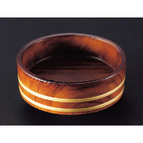 盛器 D.X7.5寸盛込桶 紫檀帯金 [22.8φ x 7.9糎] ABS脂 (7-709-4) | 桶 弥助 うどん 日本食 すし おひつ 鉢 一般受け おすすめ 食器 洋食器 お役目用 飲食店 喫茶店 うつわ 器 今めかしい 可愛らしい 差し上げ物 差し上げ物 差し上げ物 生まれ落ちる日 差し上げ物 譲りわたす品