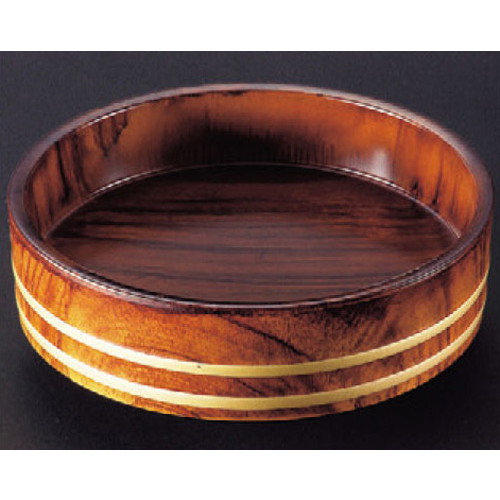 盛器 D.X尺0寸盛込桶 紫檀帯金 [30φ x 8.5cm] ABS樹脂 (7-709-7) | 桶 寿司 うどん 日本食 すし おひつ 鉢 人気 おすすめ 食器 洋食器 業務用 飲食店 カフェ うつわ 器 おしゃれ かわいい ギフト プレゼント 引き出物 誕生日 贈り物 贈答品