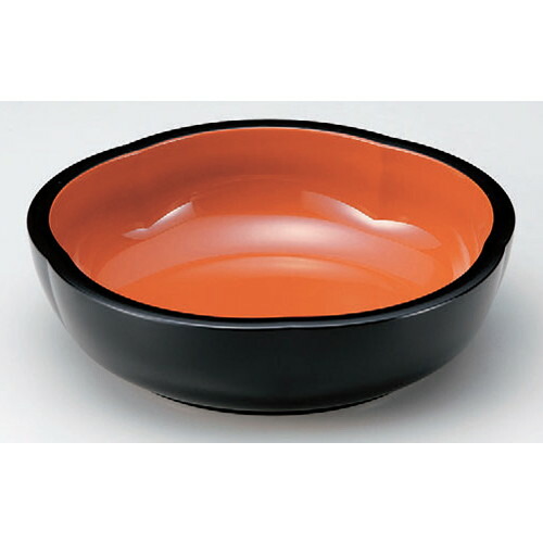 そば・うどん 尺0.5寸梅型こね鉢黒内朱 [31φ x 8.4cm] ABS樹脂 (7-543-3) 【料亭 旅館 和食器 飲食店 業務用】