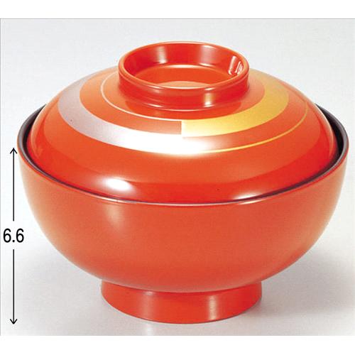 お椀 4.3寸まるみ椀朱金帯市松 [13φ x 9.7cm] 熱硬化特殊樹脂 食洗機可 (7-268-6) | 小吹椀 汁椀 お椀 煮物碗 吸物椀 スープ soupcup プレゼント ギフト 結婚祝い 引き出物 内祝い 開店祝い 退職祝い 贈答品 贈り物 人気 通販 おしゃれ かわいい 業務用 飲食店