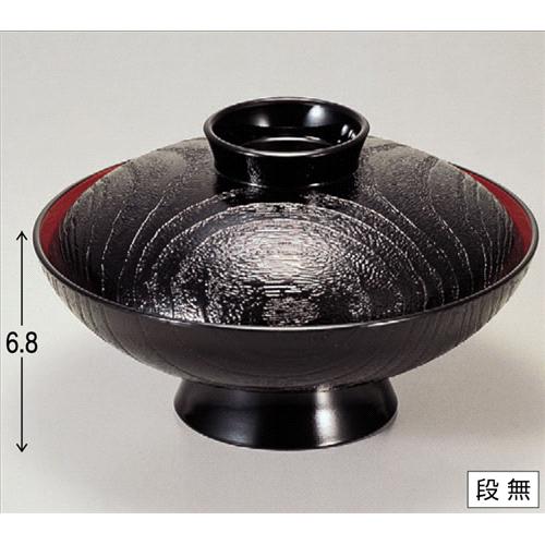 お椀 6寸木目椀黒内朱 [18φ x 10.5cm] 熱硬化性樹脂(メラミンまたはユリア樹脂) (7-276-4) | 小吹椀 汁椀 お椀 煮物碗 吸物椀 スープ soupcup プレゼント ギフト 結婚祝い 引き出物 内祝い 開店祝い 退職祝い 贈答品 贈り物 おしゃれ かわいい 業務用 飲食店