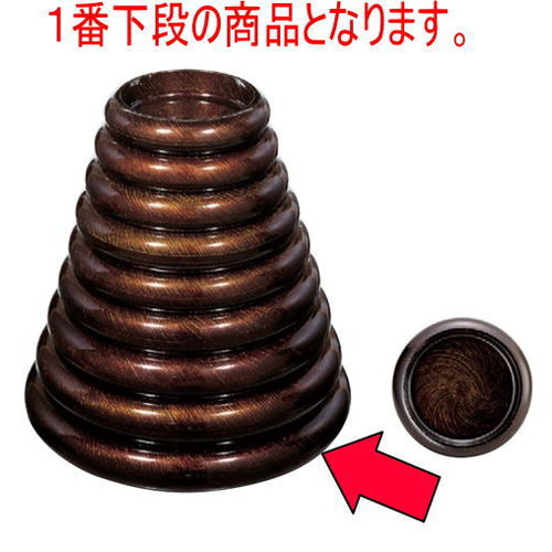 寿司 S.D.X桶黒ｼﾙｸ刷毛目尺5寸 ｴ-ｽ塗 [51.0φ x 8.1cm ・内寸44.4φ x 5.5cm] ABS樹脂 (7-456-5) 【料亭 旅館 和食器 飲食店 業務用】｜せともの本舗