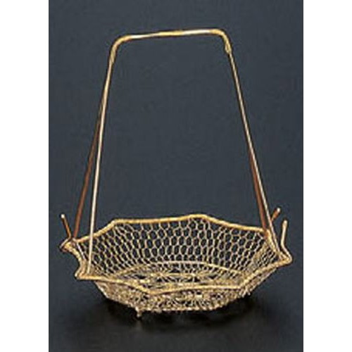 盛器 (中)八角ｺﾞｰﾙド手提籠 [16.5 x 16.5 x 18cm] (7-693-14) | 変形皿 お皿 和皿 人気 おすすめ 食器 業務用 飲食店 カフェ うつわ 器 おしゃれ ギフト プレゼント 引き出物 内祝い 結婚祝い 誕生日 贈り物 贈答品