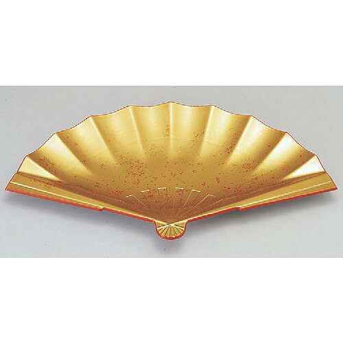 バイキング盛器 扇面盛込器 色紙金箔渕朱(中) SH塗 [52 x 30.5 x 4.1cm] ABS樹脂 (7-610-8) | 変形皿 お皿 和皿 人気 おすすめ 食器 業務用 飲食店 カフェ うつわ 器 おしゃれ ギフト プレゼント 引き出物 内祝い 結婚祝い 誕生日 贈り物 贈答品