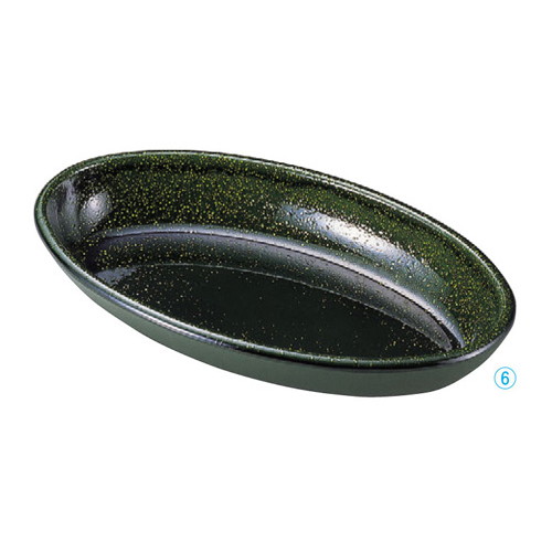 盛器 (中)ﾓﾀﾞﾝｵｰﾊﾞﾙ鉢 織部 [26.5 x 16 x 5.5cm] 熱硬化性樹脂(メラミンまたはユリア樹脂) (7-708-5) 【料亭 旅館 和食器 飲食店 業務用】