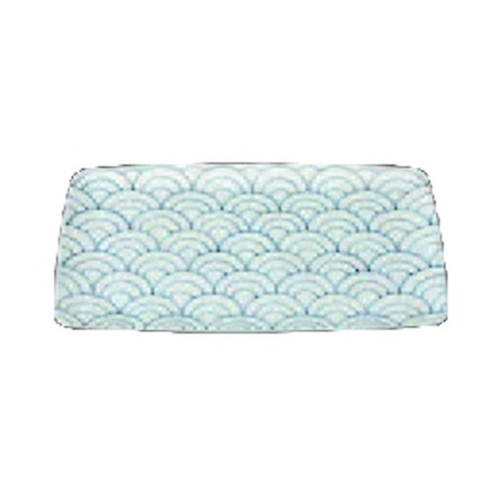 染付青海波　パンプレート【有田焼】 [21.4×14.9×1.3cm] | 和 和食器 器 業務用 おしゃれ かわいい 定食 懐石料理