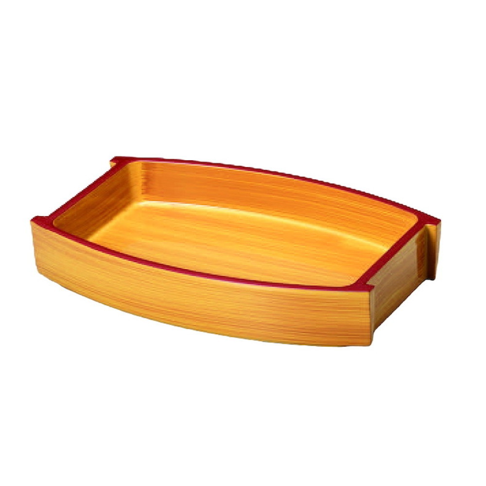尺３寸舟型盛込桶 白木塗 [39.5×27×7.2cm] | バイキング ビュッフェ 船盛り 舟盛り 刺身 寿司