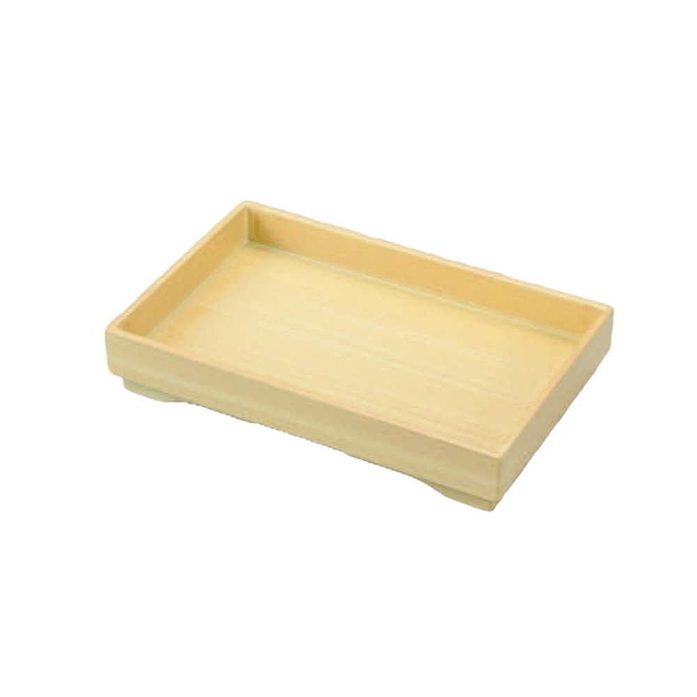 ８寸長角山路盛器 白木木目塗(表面コーティング加工) [25×16.2×4.5cm] | 業務用 おしゃれ かわいい 定食 盛器