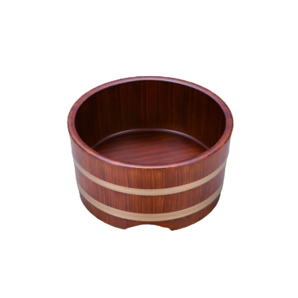 ６寸うどん桶　茶刷毛目帯金 [18.5×9.6cm] | 業務用 開店 定食 蕎麦屋 そば うどん