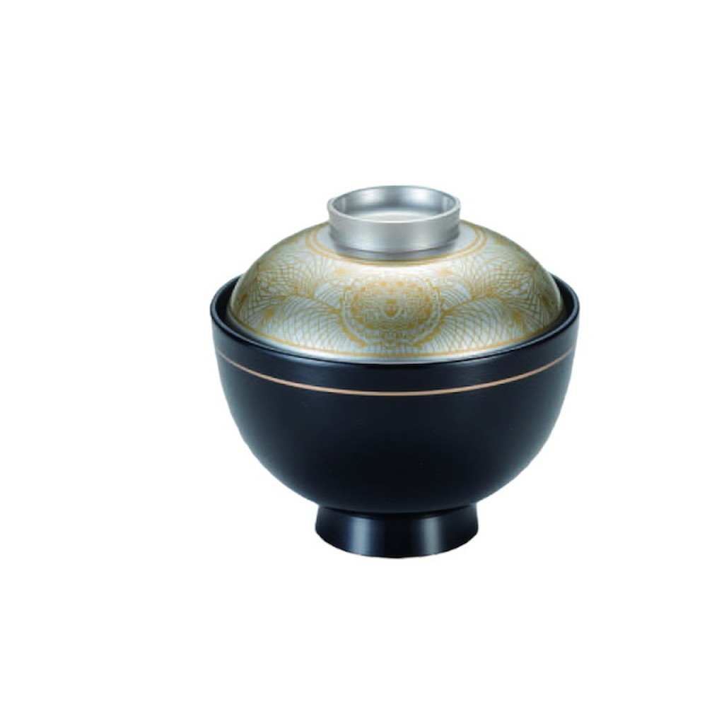 ３．４寸隅丸椀 銀透き蘭 [10.3×9.7cm] | 料亭 業務用 おしゃれ かわいい モダン 定食 味噌汁 お椀