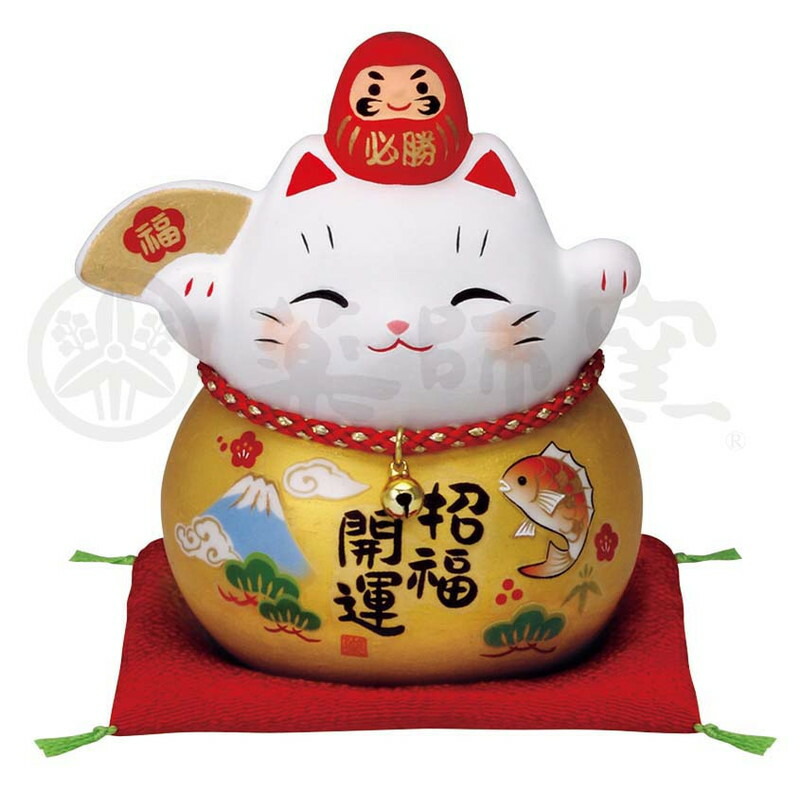 招き猫 彩耀必勝だるま招き猫 金福扇 小 高さ 9cm 招き猫 ねこ Cat 縁起物 お土産 かわいい おしゃれ 飾り 玄関飾り 開運 商売繁盛 家内安全 お守り まねきねこ プレゼント ギフト 贈り物 開店祝い Giosenglish Com