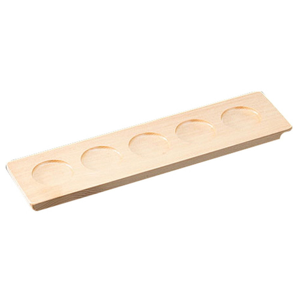 利き酒トレイ(白木) 5穴 [ 約34.3 x 9 x H1.5cm ] | お盆 トレー トレイ おぼん 食器 業務用 配膳 プレゼント ギフト 結婚祝い 引き出物 内祝い 開店祝い 退職祝い せともの 瀬戸物 贈答品 贈り物 人気 通販