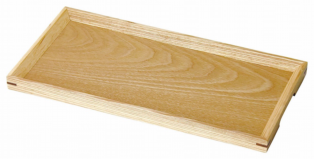 木製ノンスリップ カフェトレイ　クリアー [約30×15×H2cm/内寸約27.5×12.5cm] | 菓子盆 銘々皿 カフェ トレイ トレー カスター盆・カスタートレー画像