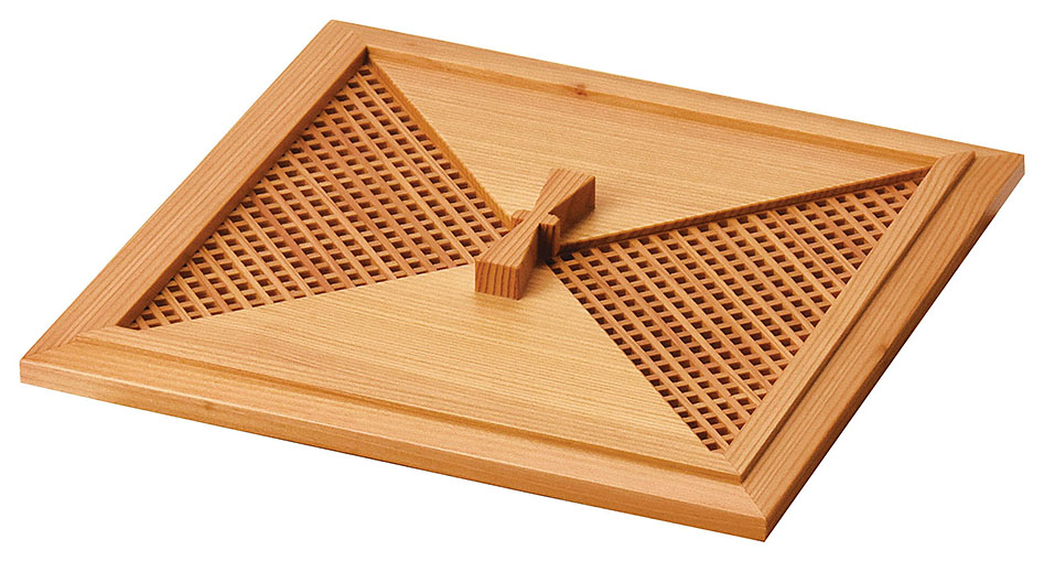 新・細目格子盛器 四ツ切用　蓋 [約21.2×21.2×H2.3cm] | おしゃれ シンプル モダン 和食 懐石料理 定食 鉢 小鉢 小付 珍味 仕切り 松花堂・弁当