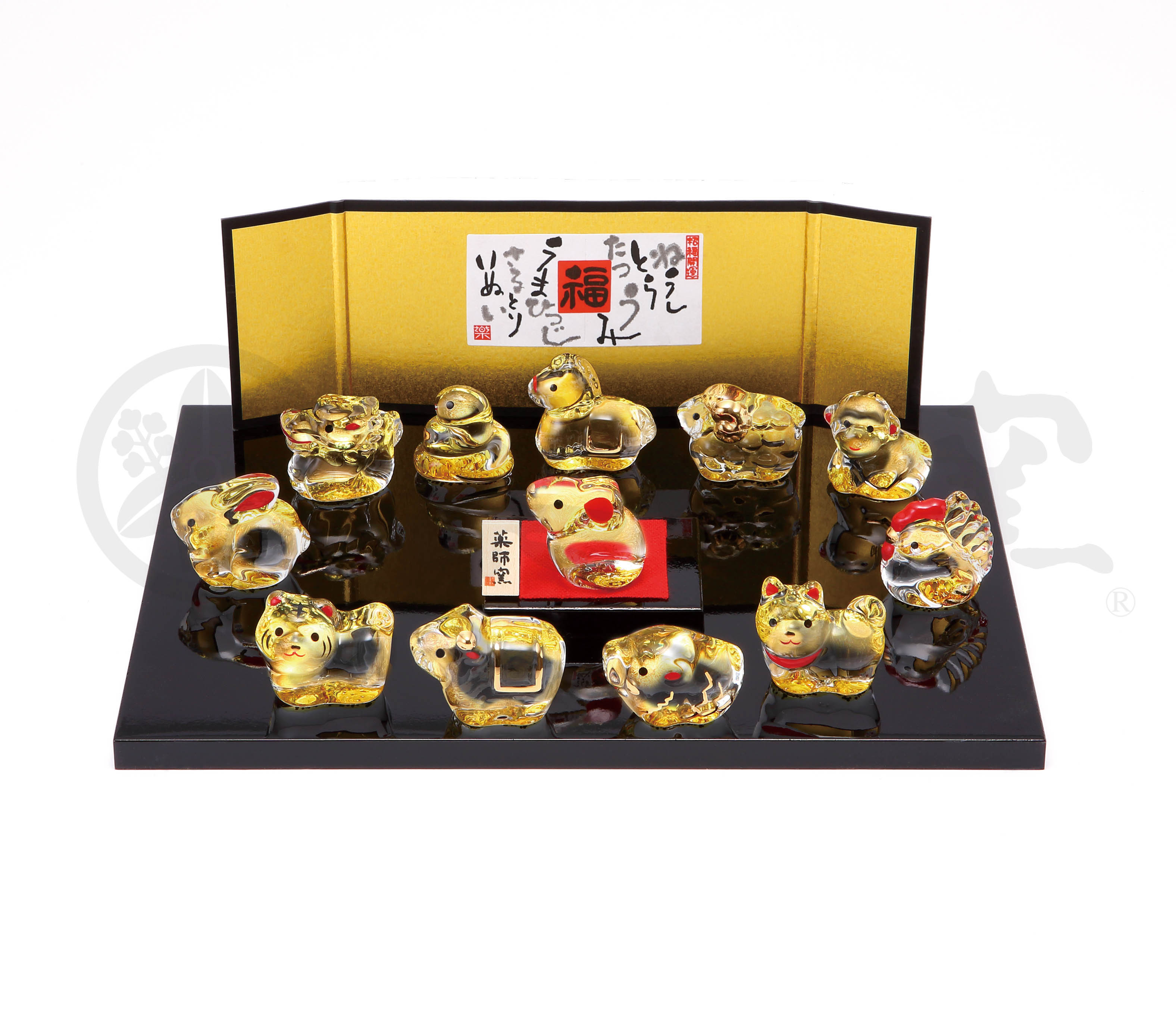 楽天市場】干支 置物 へび 巳年(ガラス細工 クリスタル 十二支セット Y