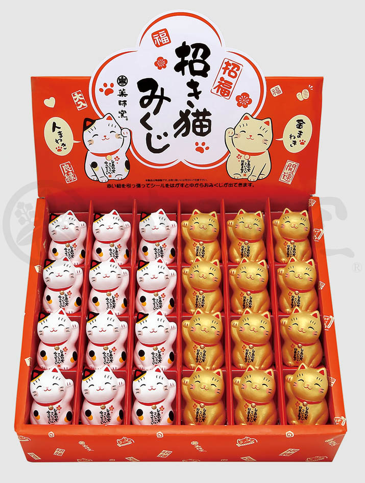 彩絵招き猫みくじディスプレイセット　12個入