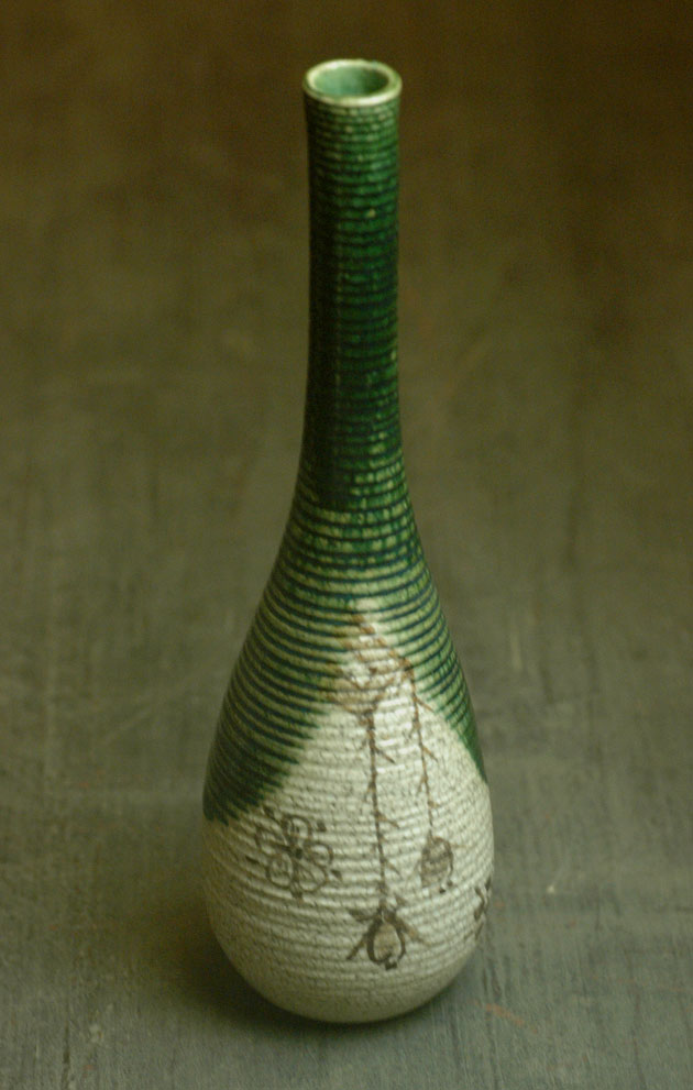 楽天市場】手造り 鶴首花瓶(黄瀬戸貫入入り)(和食器 花器 花瓶