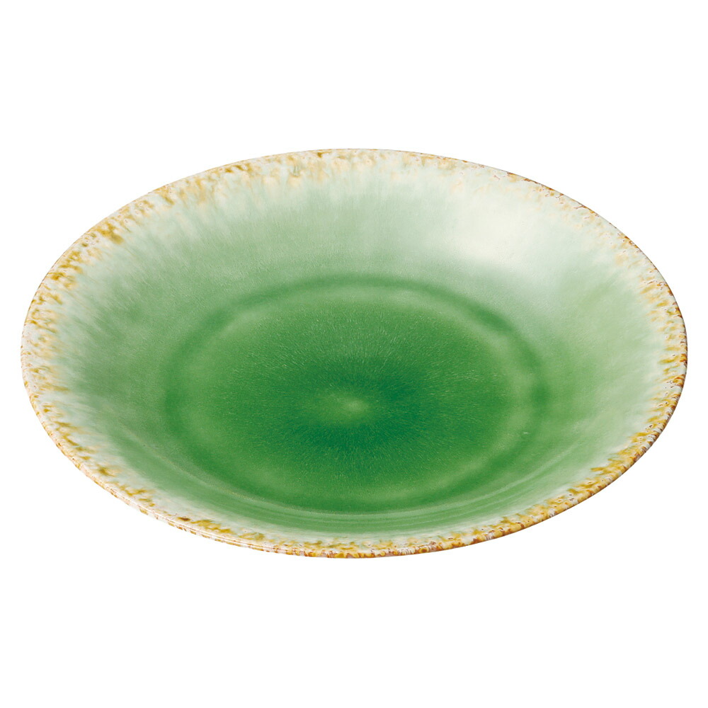 緑釉流し盛皿