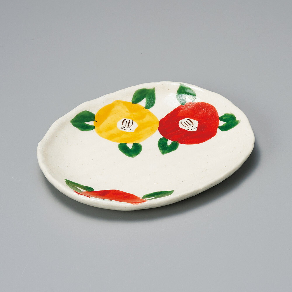 楽天市場】美濃焼 玉山窯 織部椿絵 銘々皿揃 : ベルセーブ