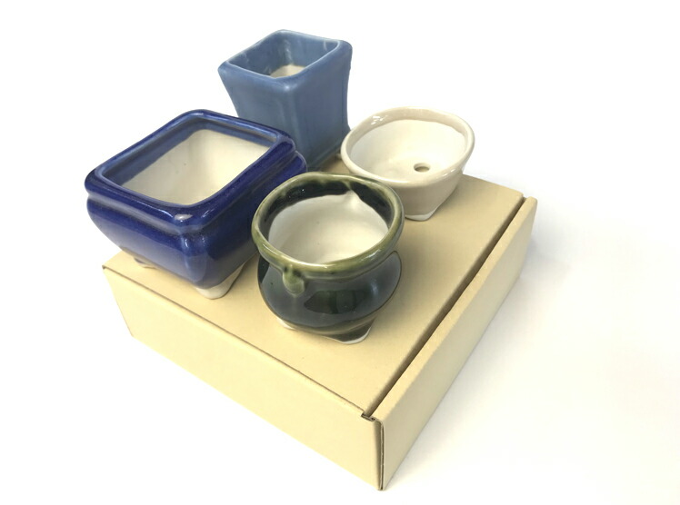 楽天市場】文山 3.5号4点セット 赤絵山水 さつき鉢 箱入 和風 植木鉢