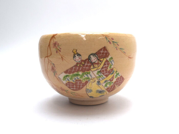 楽焼 吉村楽入作抹茶碗「楽入窯 薄紅楽茶碗 立雛」(木和氏の璧) キッチン用品・食器・調理器具-茶道具・湯呑・急須