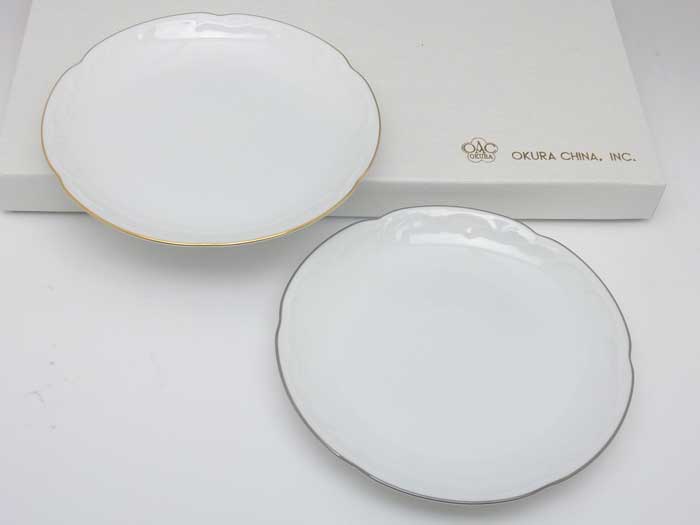大倉陶園 ゴールドライン 15cm銘々皿5枚揃 プレート 取り皿 高級磁器