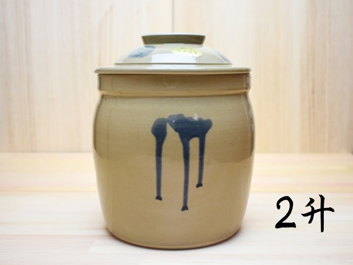 石見焼　吉田製陶所　瓶３号5.4L 未使用に近い 日本製 陶器製 漬物容器 石見焼 吉田製陶所 かめ 丸壷蓋付 3号