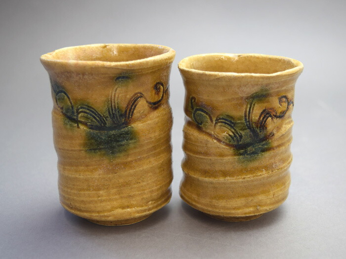 楽天市場】【瀬戸焼 組湯呑】黄瀬戸組湯呑 岩月竹光 : せともの屋みさ伝