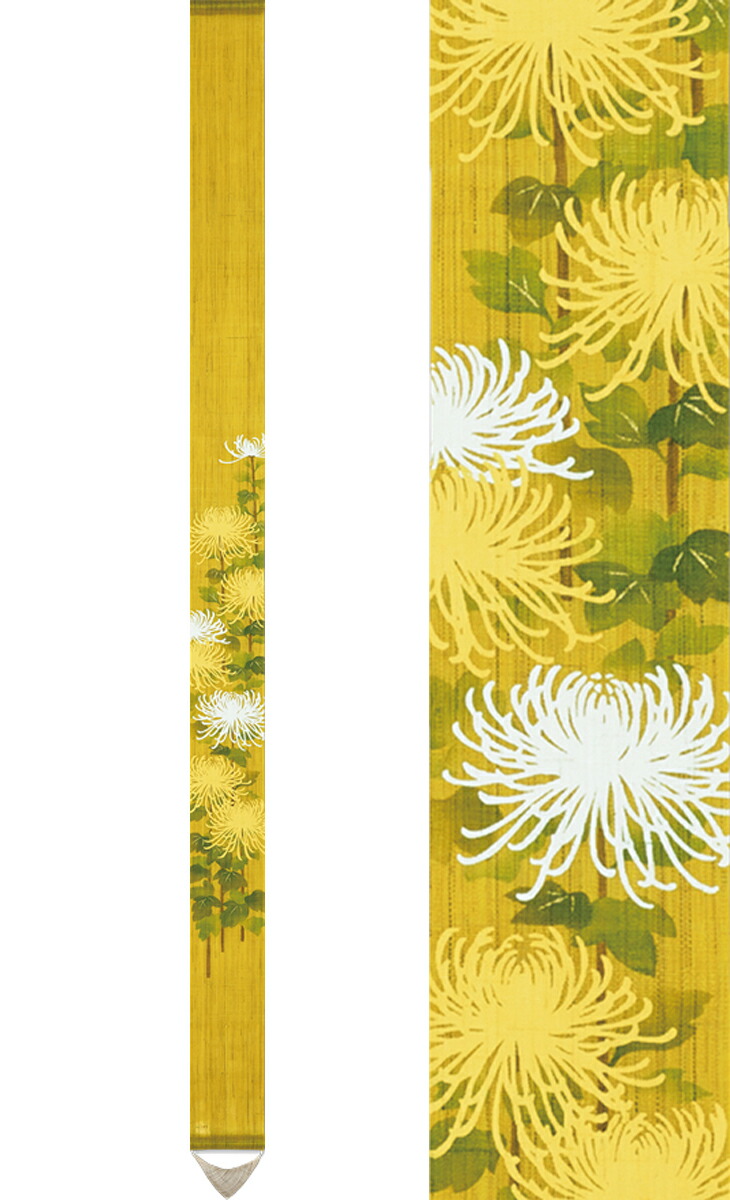 276 京都洛柿庵 のれん Ts-860 細タペ「ハロウィーンパーティ」麻 100%  タペストリー 細タペストリー 掛け軸 インテリア 和モダン 和風