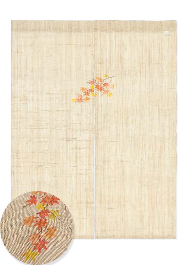 ／クーポンOFF！＼送料無料／洛柿庵＼花紋のれん「もみじ」（高さ120cm）・・・・・＼お得！クーポンOFF！／タペストリー＆のれん全品！｜せとものや