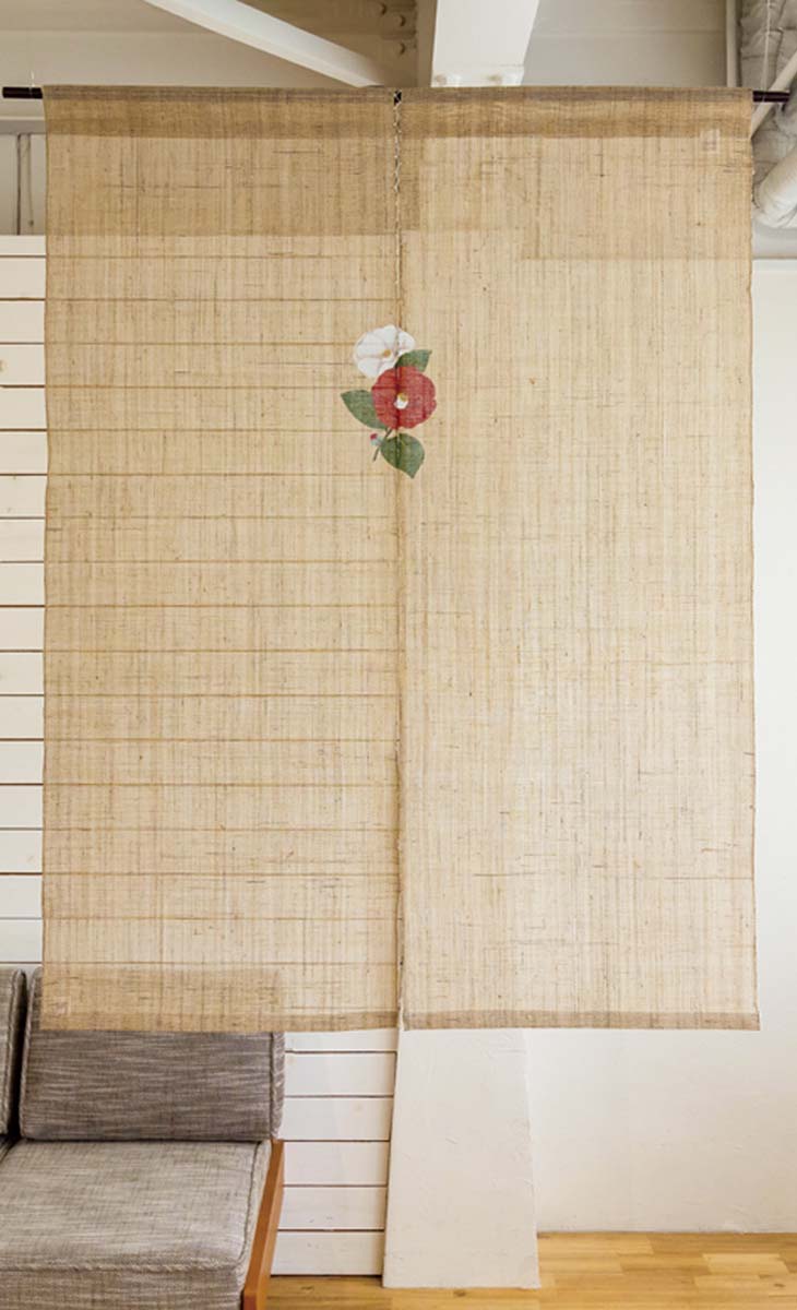 楽天市場】【クーポンOFF】送料無料＜洛柿庵＞手描きのれん「円月の梅