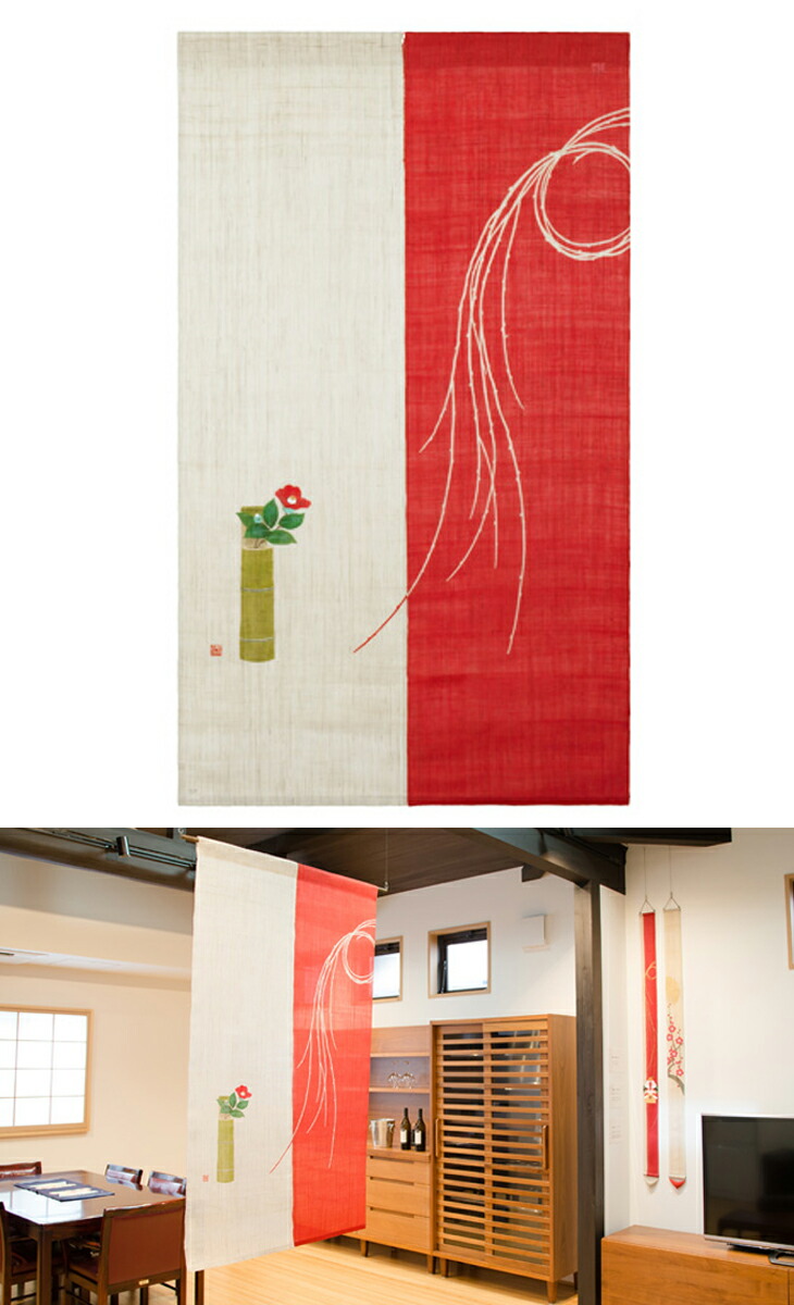 楽天市場】【クーポンOFF】送料無料＜洛柿庵＞手描きのれん「円月の梅