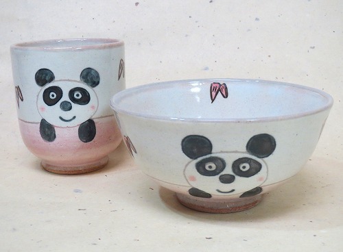 楽天市場】親子パンダ 入れ子茶碗 浅見与し三 : 京都 茶道具 出野祐