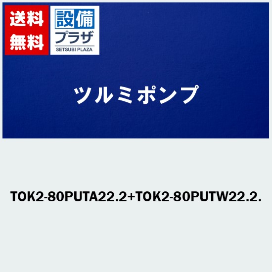 [TOK2-80PUTA22.2+TOK2-80PUTW22.2.]ツルミポンプ 樹脂製汚物用水中ハイスピンポンプ 自動交互連動形セット着脱装置仕様｜設備プラザ