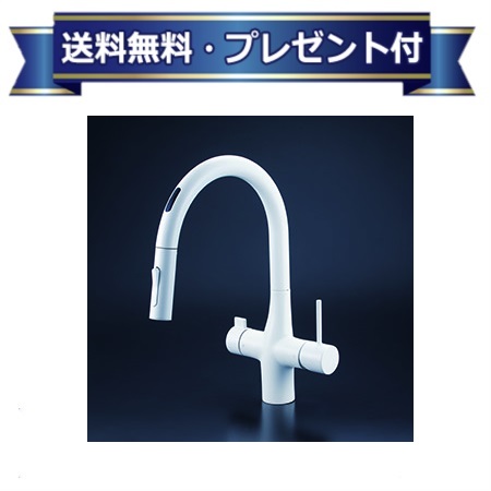 プレゼント付き [KM6091ECM4]KVK キッチン水栓 ACタイプ ビルトイン浄水器用シングルシャワー付混合栓 センサー 浄水カートリッジセット別売｜設備プラザ