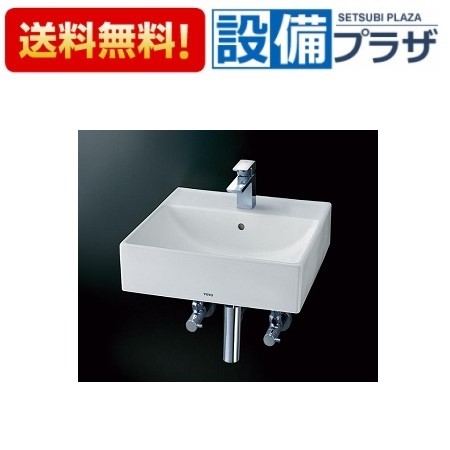 [L710C+TLG02302JA+TLC4A1&times;2+T9R+T8C+TLDS1201JA]TOTO 壁掛洗面器 カウンター一体形 台付シングル混合水栓 エコシングル 床排水金具｜設備プラザ