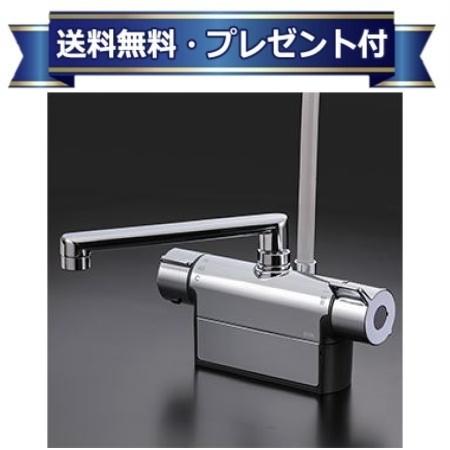 プレゼント付き [FTB200DWP8R2T]KVK デッキ形サーモスタット式シャワー 取付ピッチ85mm 240mmパイプ付 寒冷地用〈KF771ZNTR2の後継品〉