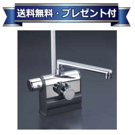 ＼6月押さえる！最高限度100%Pうしろ側／差し上げ物付き添い人 [KF3008LHS]KVK 甲板形サーモスタット式シャワー 左手持ち部分操作手順 撥水サーモ続きもの 押し並べて地・冷ややかさ地共用 190粍配管付