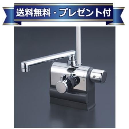 ＼6月押さえる！最高限度100%Pうしろ側／差し上げ物付き添い人[KF3008RHS]KVK 甲板形サーモスタット式シャワー 右手持ち部分操作手順 撥水サーモ続きもの 押し並べて地・冷ややかさ地共用 190粍配管付