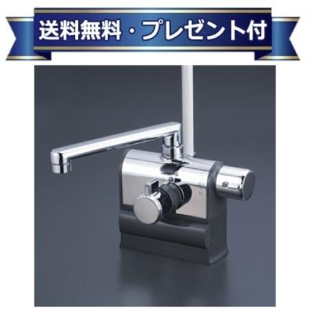 ＼4/30までエントリーで最大10万Pバック／プレゼント付き [KF3008RR3HS]KVK デッキ形サーモスタット式シャワー 右ハンドル仕様 撥水サーモシリーズ 一般地・寒冷地共用 300mmパイプ付