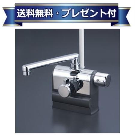 プレゼント付き [KF3008RR3S2HS]KVK デッキ形サーモスタット式シャワー 右ハンドル仕様 撥水サーモシリーズ 一般地・寒冷地共用 300mmパイプ付 32,435円
