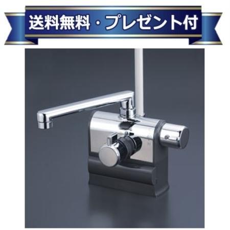 ＼6月押さえる！最高限度100%Pうしろ側／差し上げ物付き添い人 [KF3008RS2HS]KVK 甲板形サーモスタット式シャワー 右手持ち部分操作手順 撥水サーモ続きもの 押し並べて地・冷ややかさ地共用 190粍配管付