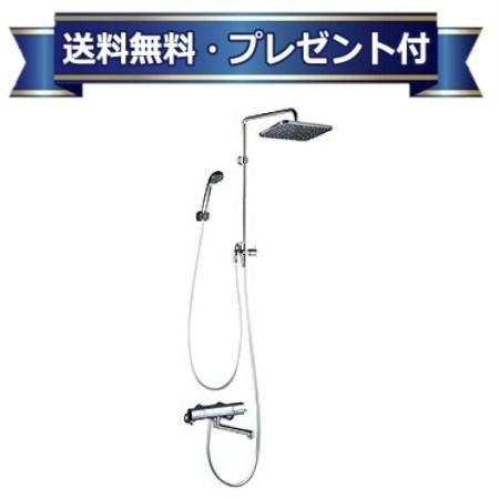 プレゼント付き [KF3110L]KVK オーバーヘッドシャワー付サーモ 角タイプ 左仕様 170mmパイプ付