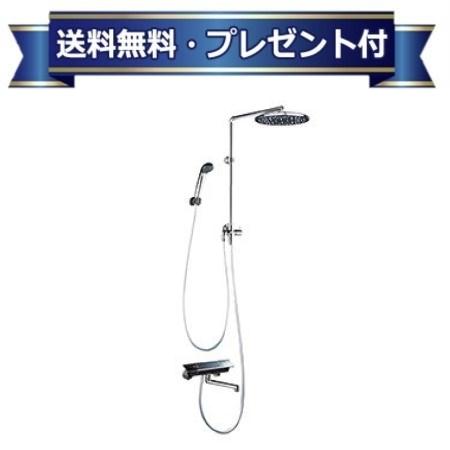 プレゼント付き [KF3140L]KVK オーバーヘッドシャワー付サーモ 丸タイプ 左仕様 170mmパイプ付
